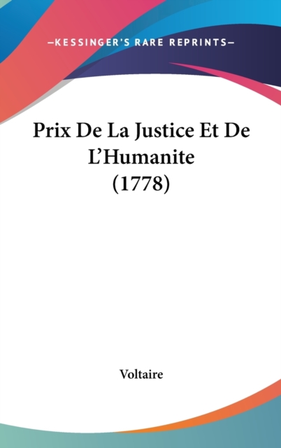 Prix De La Justice Et De L'Humanite (1778),  Book