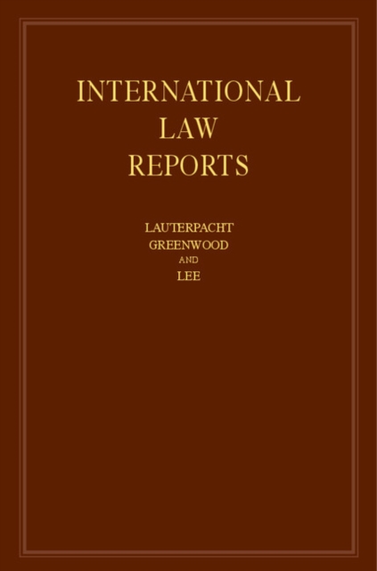 International Law Reports: Volume 155, Hardback Book