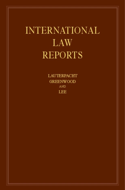 International Law Reports: Volume 159, Hardback Book