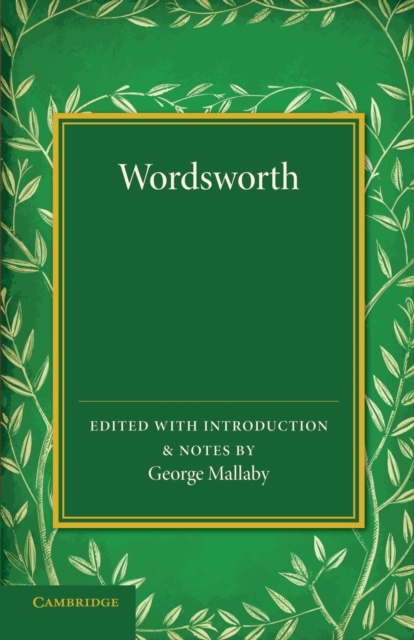 Wordsworth : Extracts from 'The Prelude', with Other Poems, Paperback / softback Book