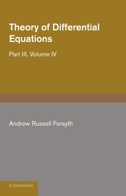 Theory of Differential Equations : Ordinary Linear Equations, Paperback / softback Book