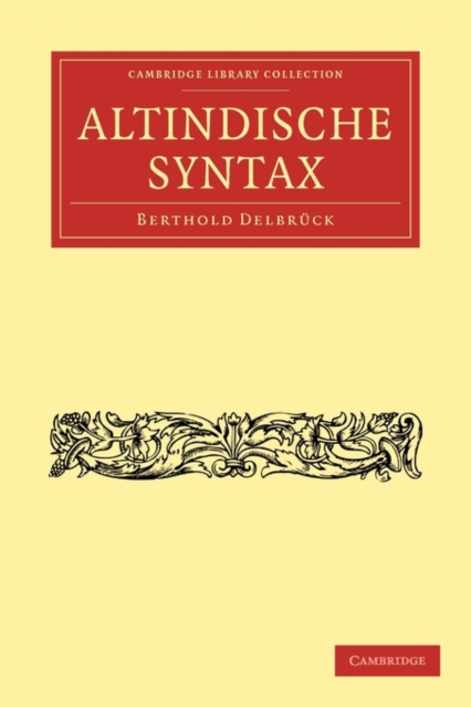 Altindische Syntax, Paperback / softback Book