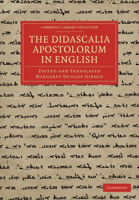 The Didascalia Apostolorum in English, Paperback / softback Book