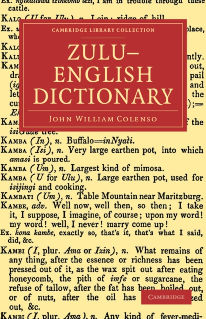 Zulu-English Dictionary, Paperback / softback Book