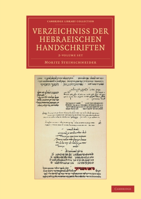 Verzeichniss der Hebraischen Handschriften 2 Volume Set, Mixed media product Book