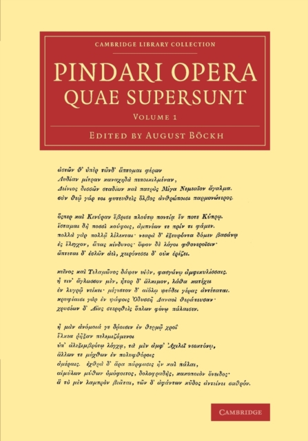 Pindari opera quae supersunt, Paperback / softback Book