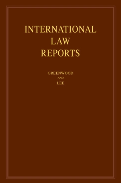 International Law Reports: Volume 175, Hardback Book