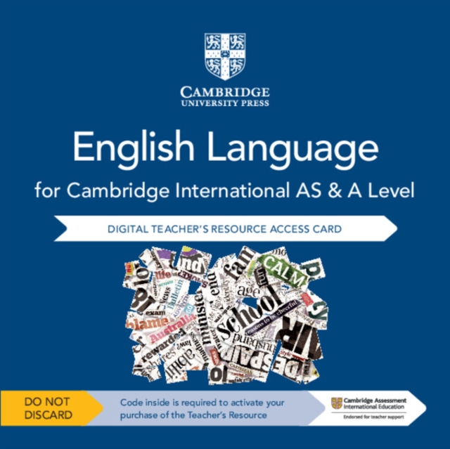 Cambridge International AS and A Level English Language Digital Teacher's Resource Access Card, Digital product license key Book
