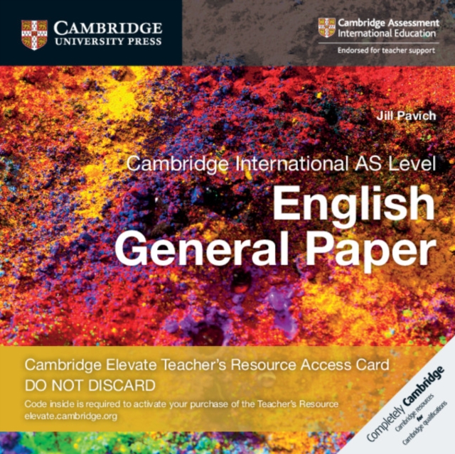 Cambridge International AS Level English General Paper Digital Teacher's Resource Access Card, Digital product license key Book