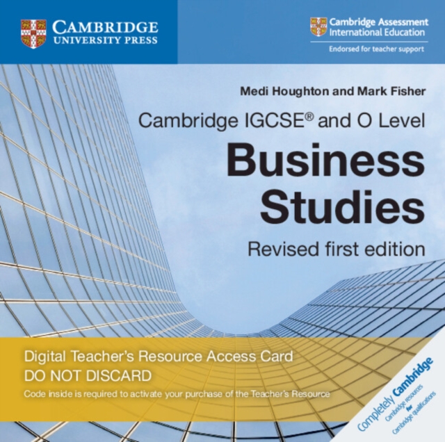 Cambridge IGCSE® and O Level Business Studies Revised Digital Teacher's Resource Access Card 3 Ed, Digital product license key Book