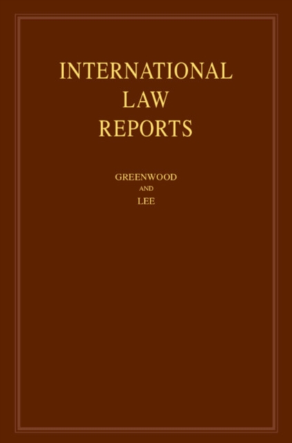 International Law Reports: Volume 182, Hardback Book