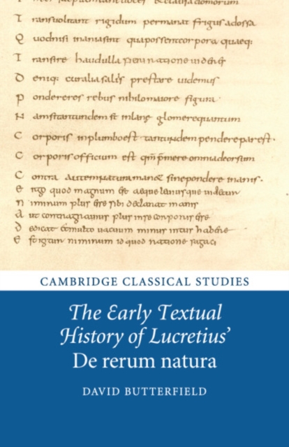 The Early Textual History of Lucretius' De rerum natura, Paperback / softback Book
