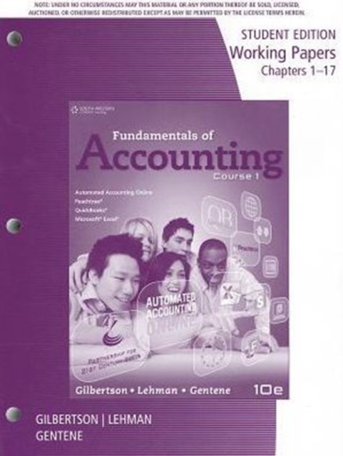 Working Papers for Gilbertson/Lehman/Gentene's Fundamentals of  Accounting: Course 1, 10th, Paperback / softback Book