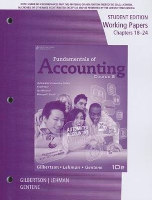 Working Papers for Gilbertson/Lehman/Gentene's Fundamentals of Accounting: Course 2, 10th, Paperback / softback Book