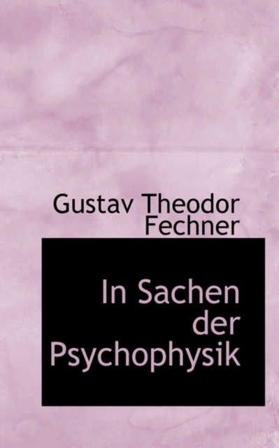In Sachen der Psychophysik, Paperback / softback Book