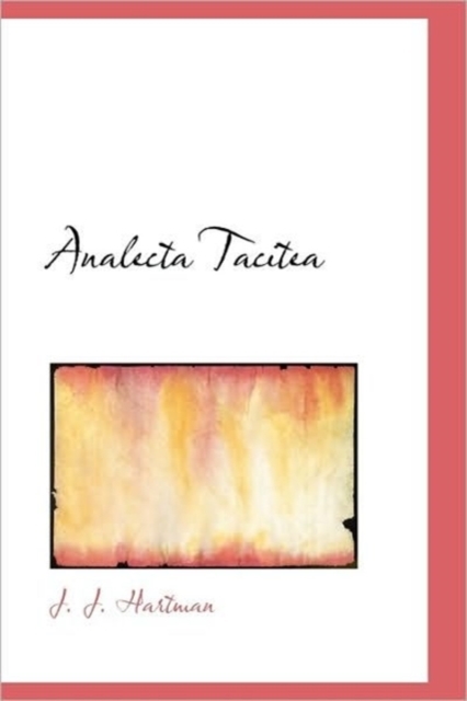 Analecta Tacitea, Paperback / softback Book