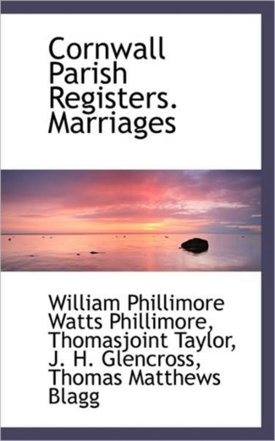 Cornwall Parish Registers. Marriages, Paperback / softback Book