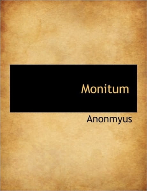 Monitum, Hardback Book
