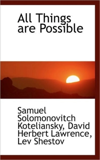 All Things Are Possible, Paperback / softback Book