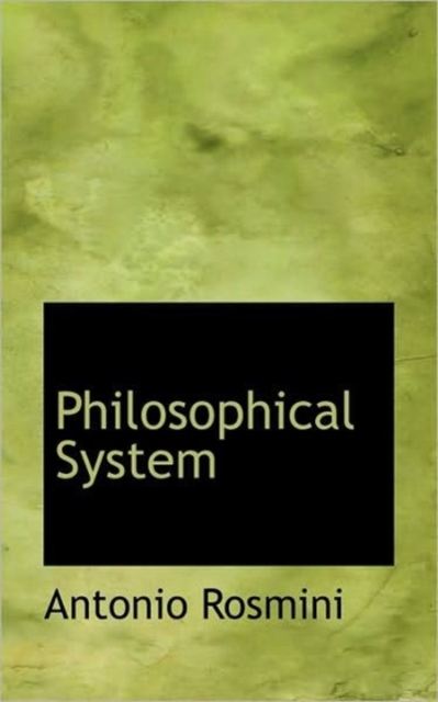 Philosophical System, Paperback / softback Book
