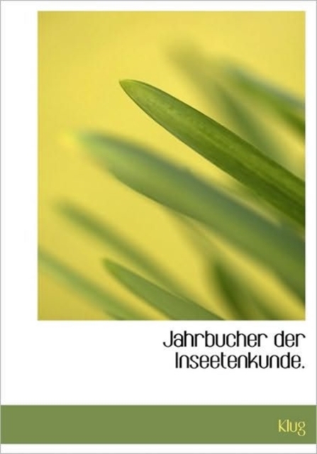 Jahrbucher Der Inseetenkunde., Hardback Book
