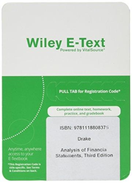 Analysis of Financial Statements, Third Edition Wiley E-Text Card, Paperback / softback Book