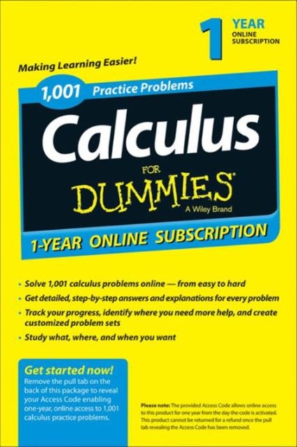 1001 CALCULUS PRACTICE PROBLEMS FOR DUMM, Paperback Book