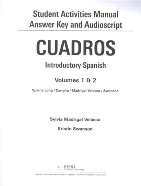 Cuadros' Sam Answer Key and Audio Script, Volumes 1 & 2, Paperback / softback Book