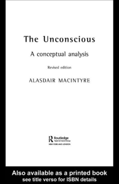 The Unconscious : A Conceptual Analysis, PDF eBook