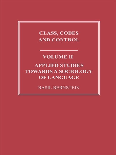 Applied Studies Towards a Sociology of Language, EPUB eBook