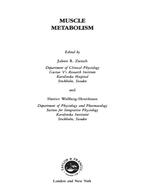 Muscle Metabolism, EPUB eBook