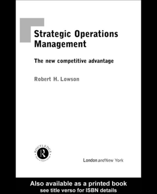 Strategic Operations Management : The New Competitive Advantage, PDF eBook
