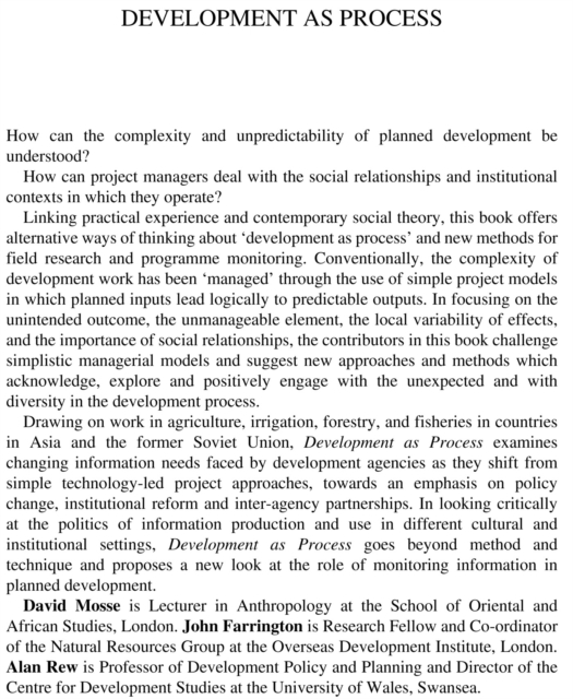 Development as Process : Concepts and Methods for Working with Complexity, EPUB eBook