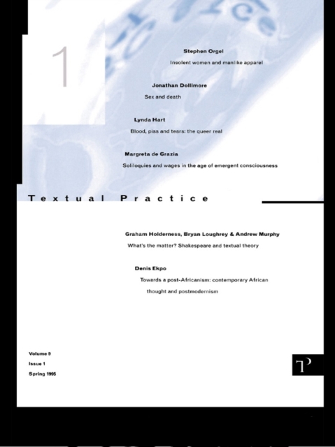 Textual Practice : Volume 9 Issue 1, PDF eBook