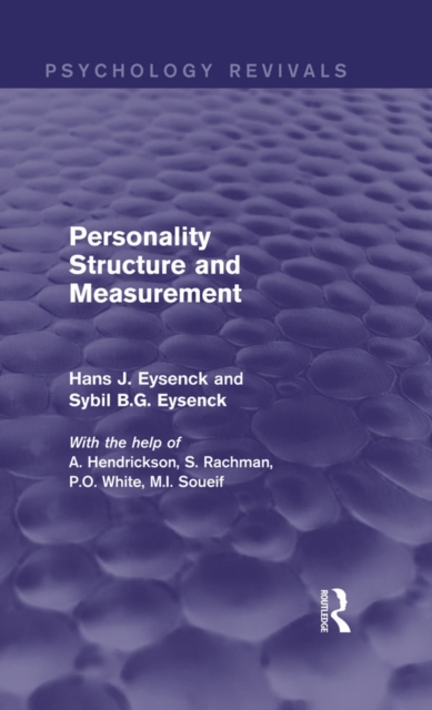 Personality Structure and Measurement (Psychology Revivals), EPUB eBook