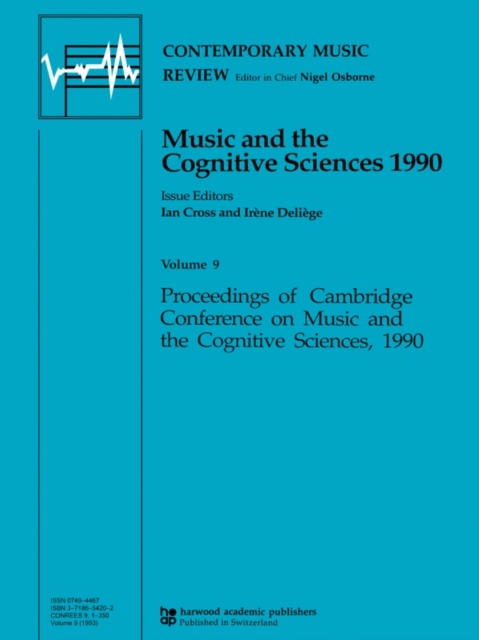 Music and the Cognitive Sciences 1990, EPUB eBook