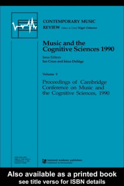 Music and the Cognitive Sciences 1990, PDF eBook