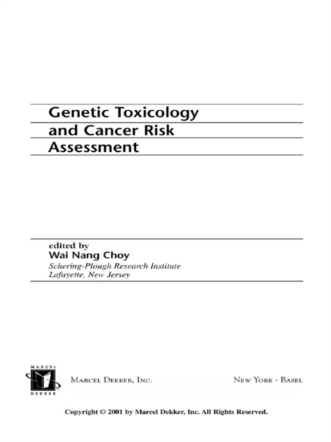 Genetic Toxicology and Cancer Risk Assessment, EPUB eBook