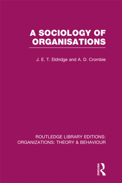 A Sociology of Organisations (RLE: Organizations), PDF eBook