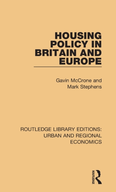 Housing Policy in Britain and Europe, Hardback Book