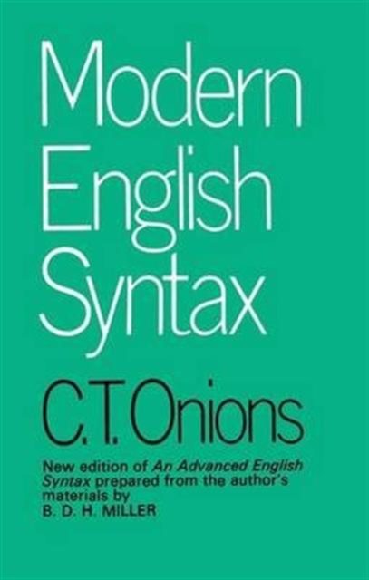 Modern English Syntax, Hardback Book