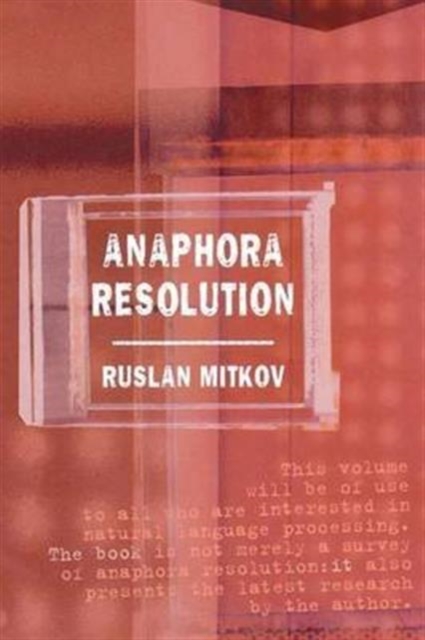 Anaphora Resolution, Hardback Book