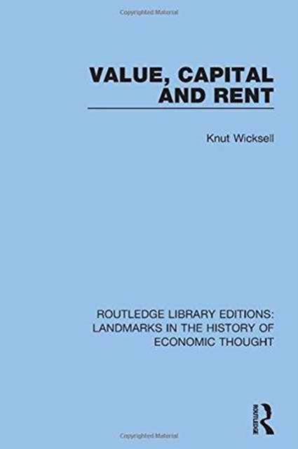 Value, Capital and Rent, Hardback Book