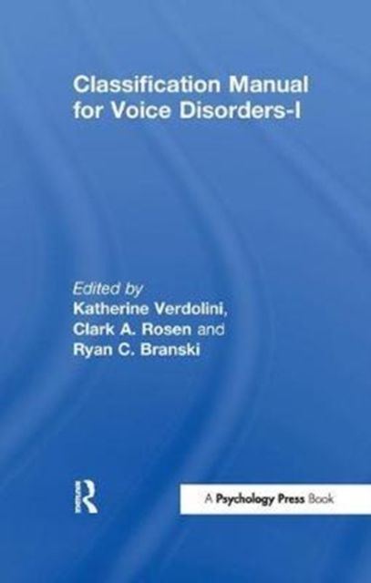 Classification Manual for Voice Disorders-I, Hardback Book