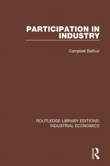 Participation in Industry, Hardback Book