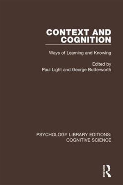 Context and Cognition : Ways of Learning and Knowing, Hardback Book