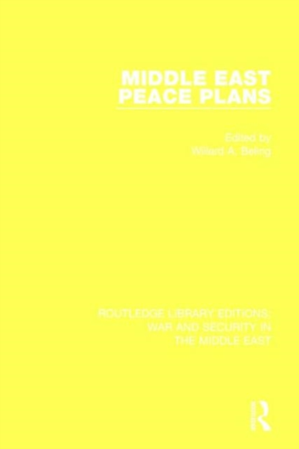 Middle East Peace Plans, Hardback Book