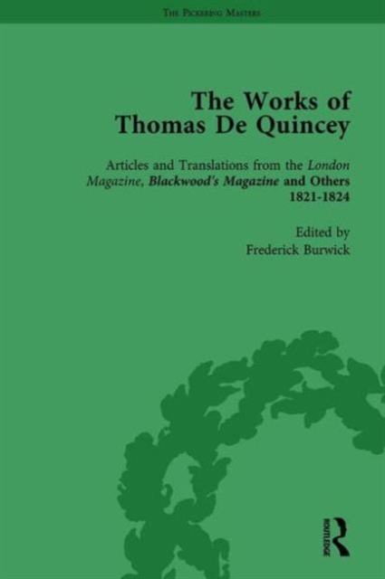 The Works of Thomas De Quincey, Part I Vol 3, Hardback Book