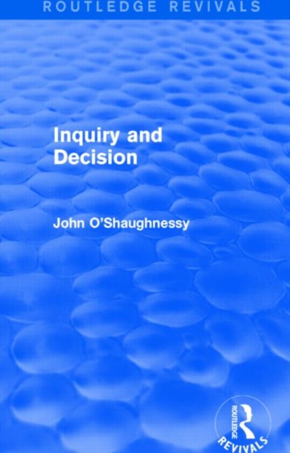 Inquiry and Decision (Routledge Revivals), Hardback Book