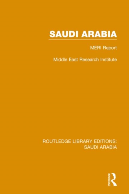 Saudi Arabia Pbdirect : MERI Report, Hardback Book